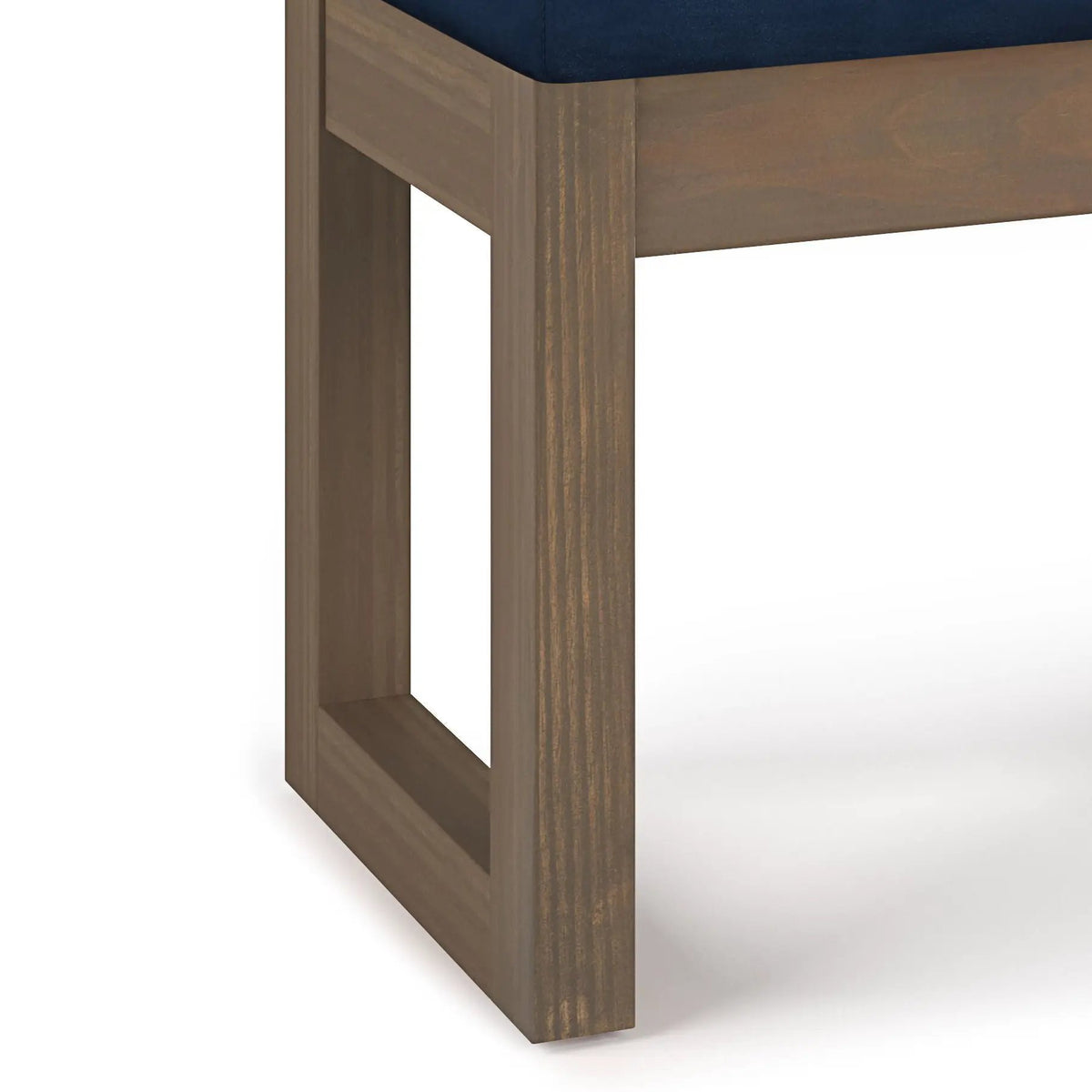 Milltown Upholstered Ottoman Bench | Driftwood Solid Wood Base | Versatile Design | 44.5 Inch Width
