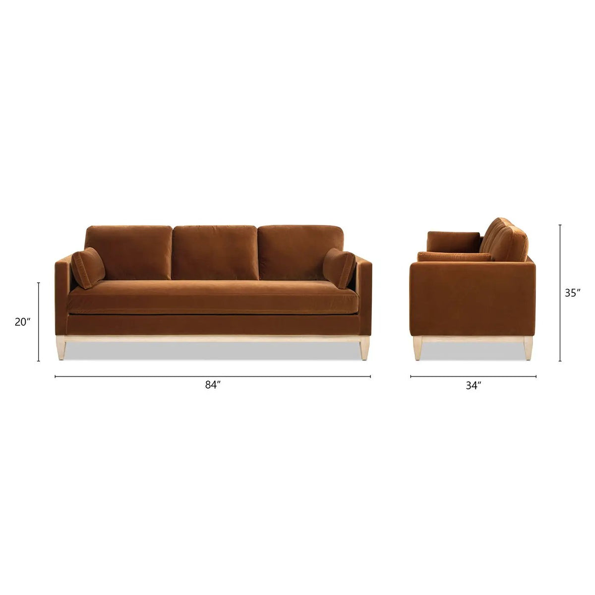 Knox Modern Farmhouse Sofa | Feather-Down Wrapped Cushions | Reversible Cushions | 84 Inch Length