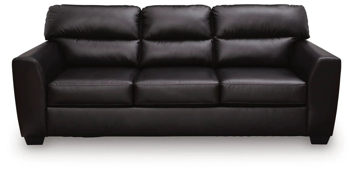 Queen Sofa Sleeper | Faux Leather Frame | Contemporary Design | Midnight