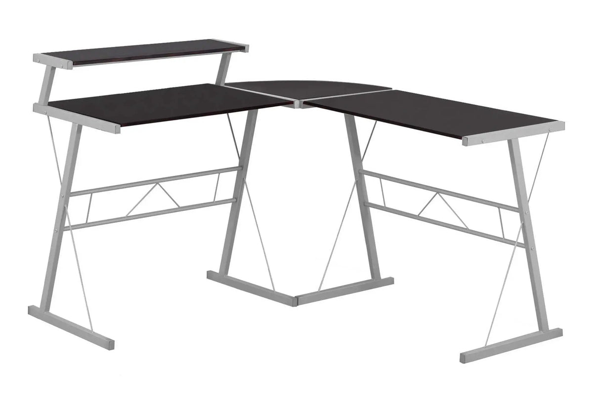 L-Shaped Computer Desk | 48.25 Inch Width | Raised Left Shelf | Durable Construction