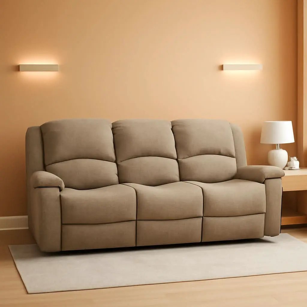 Charles 80In Triple Recliner RV Sofa Oatmeal Zero Wall from PriceLows™
