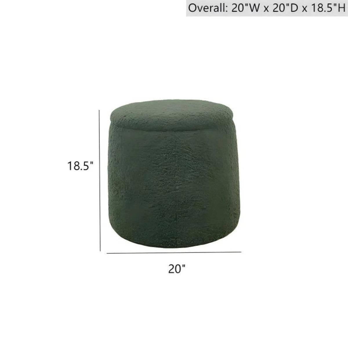 Round Storage Ottoman | Upholstered Soft Fabric | High Density Foam | Built-In Compartment