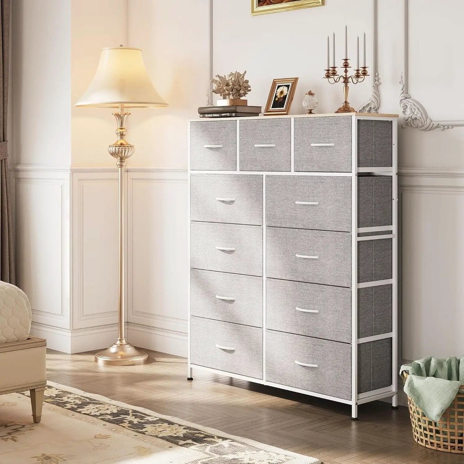 Tall Fabric Dresser Storage Tower With 11 Deep Drawers from PriceLows™