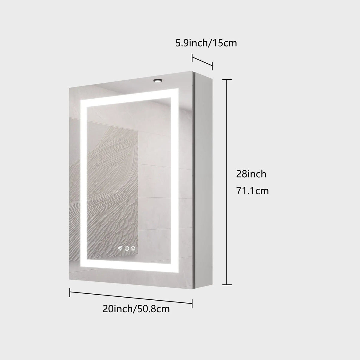 Medicine Cabinet | LED Anti Fog | Dimmable | 20 X 28 Silver