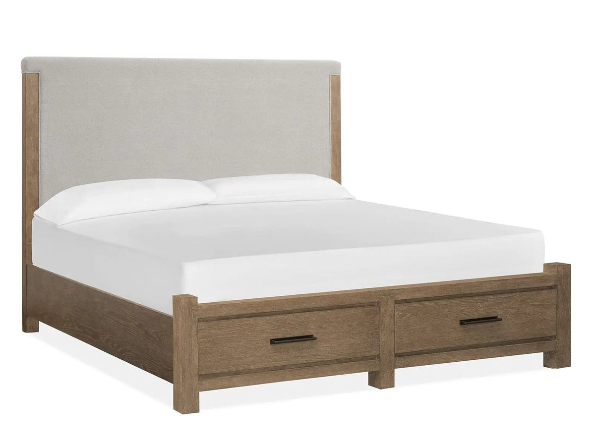 Plum Creek Upholstered Panel Storage Bed | 6 Pieces | Oak Veneer | Bedroom