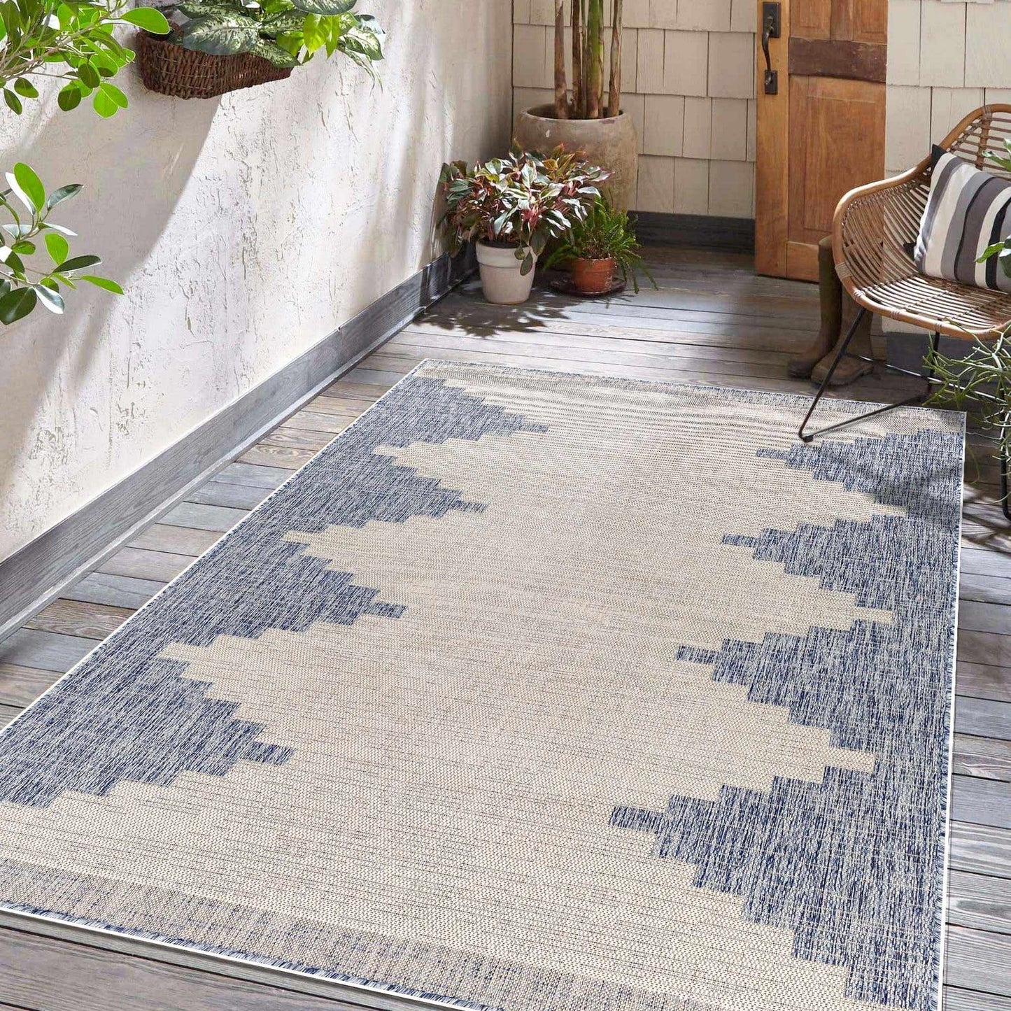 Djugun Blue Indoor & Outdoor Rug from PriceLows™