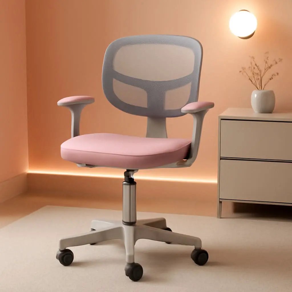 Kids Desk Chair Pink Height Adjustable Lumbar Support from PriceLows™