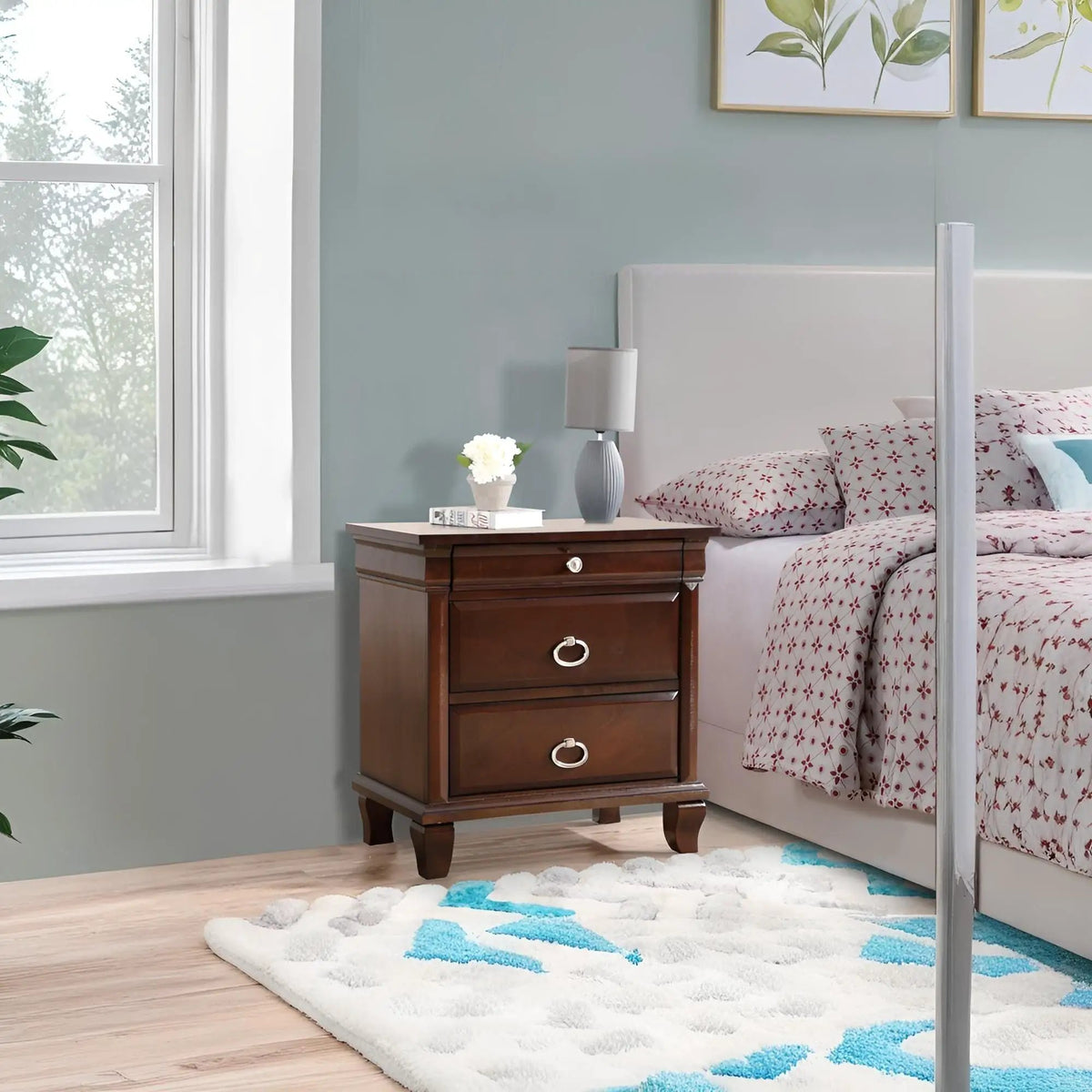 Nightstand | Cappuccino Finish | Dovetail Drawers | Fully Assembled