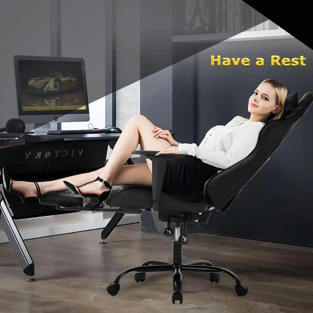 Ergonomic PU Leather Gaming Chair With Lumbar Support from PriceLows™