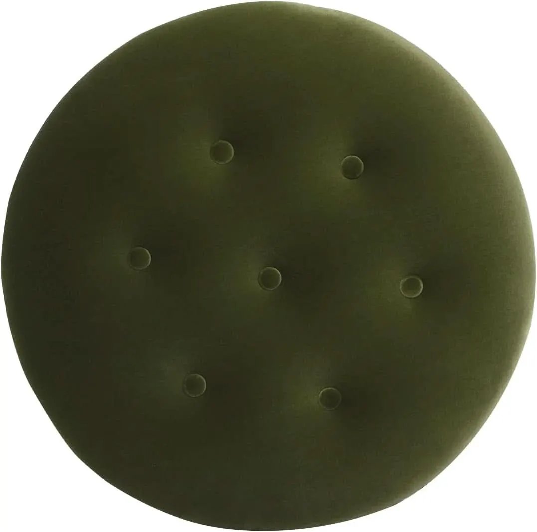 24 Inch Round PremiumQualityTextured Woven Upholstered Ottoman from PriceLows™