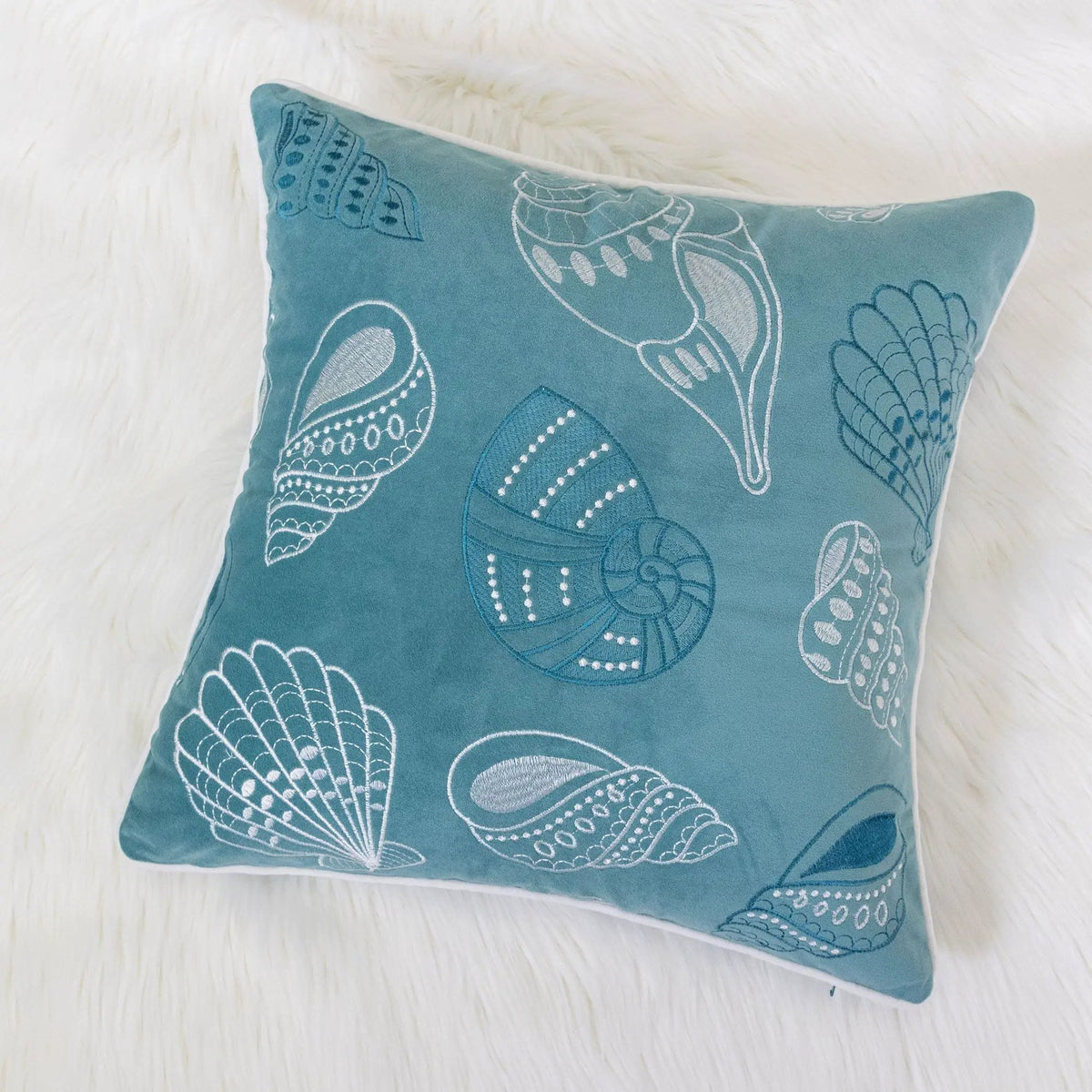 Seashells Pillow Cover | 20x20 Inch | Soft Texture | Hidden Zipper