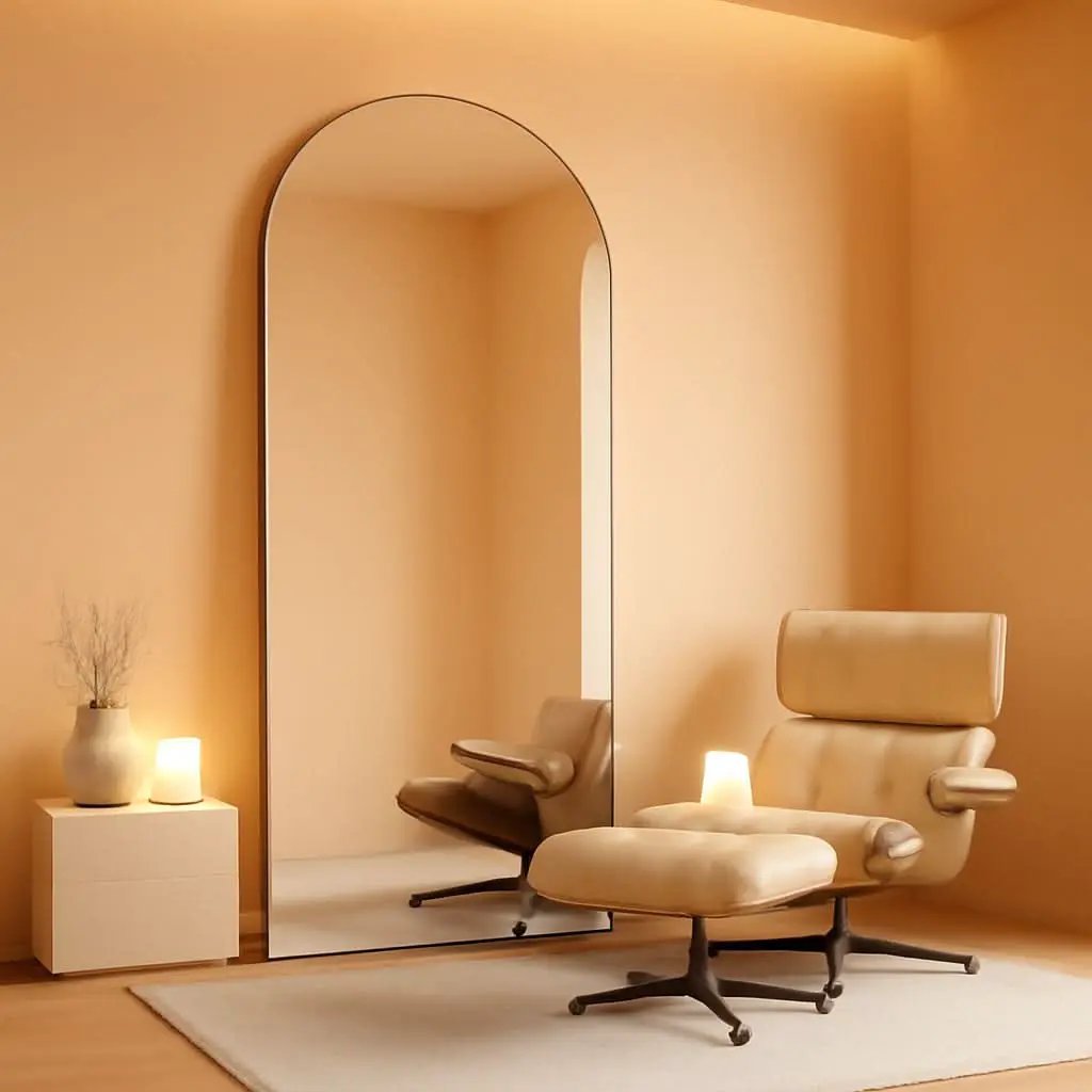 76x34 Arch Full Length Mirror Aluminum Frame For Bedroom from PriceLows™
