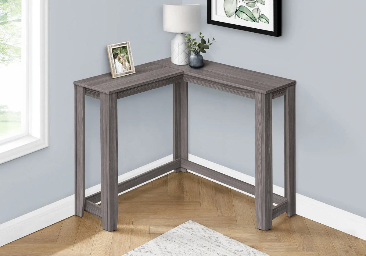 Corner Console Table | Unique Corner Design | Two-Tier Panel Construction | Hallway Use