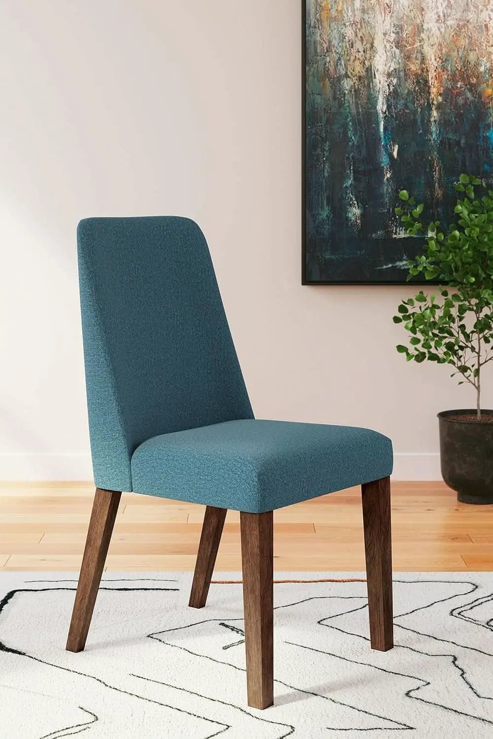 Upholstered Side Chair Set Blue And Brown Foam Cushioned from PriceLows™
