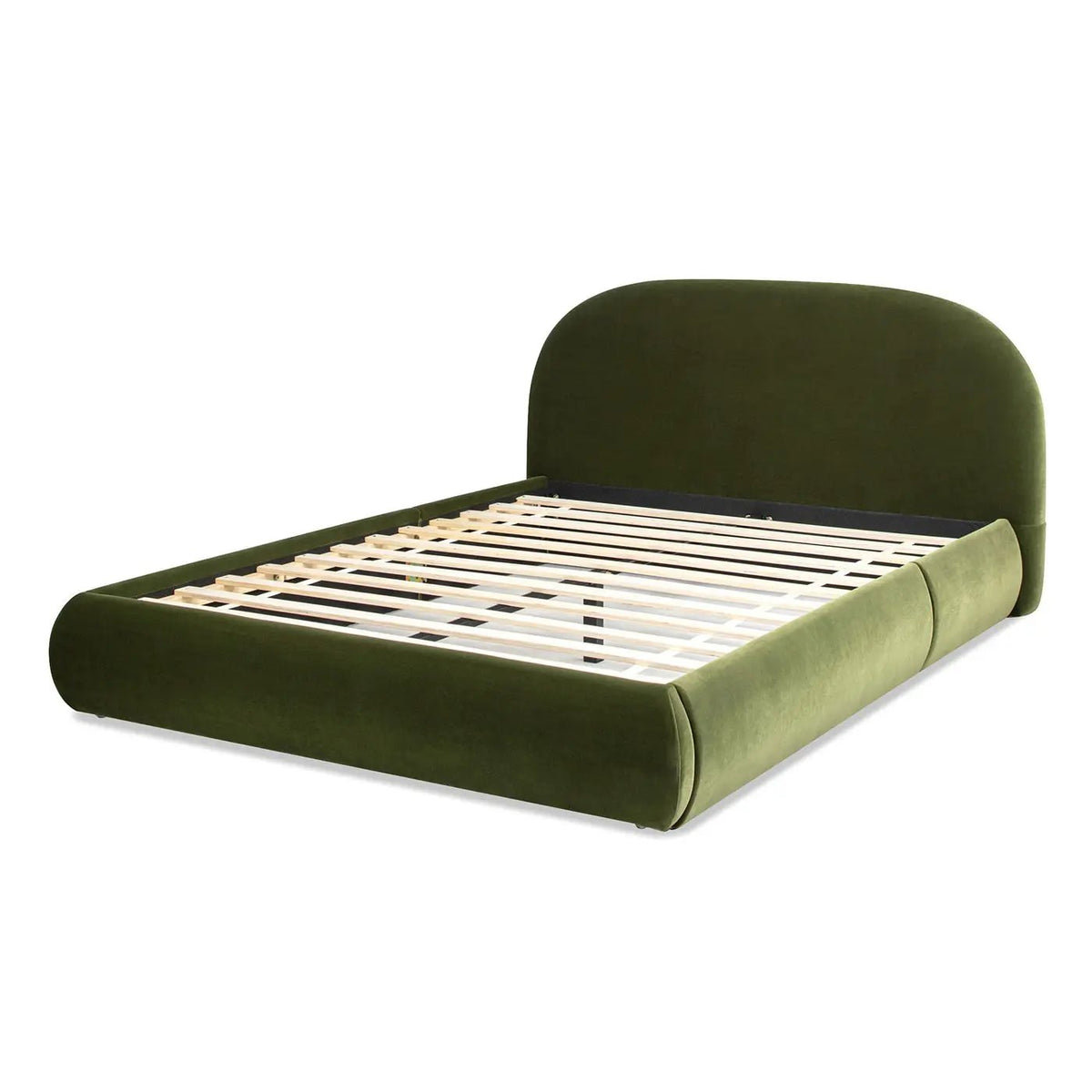 Archie Upholstered Platform Bed | Puffy Arch Headboard | Grounded Design | No Box Spring Needed