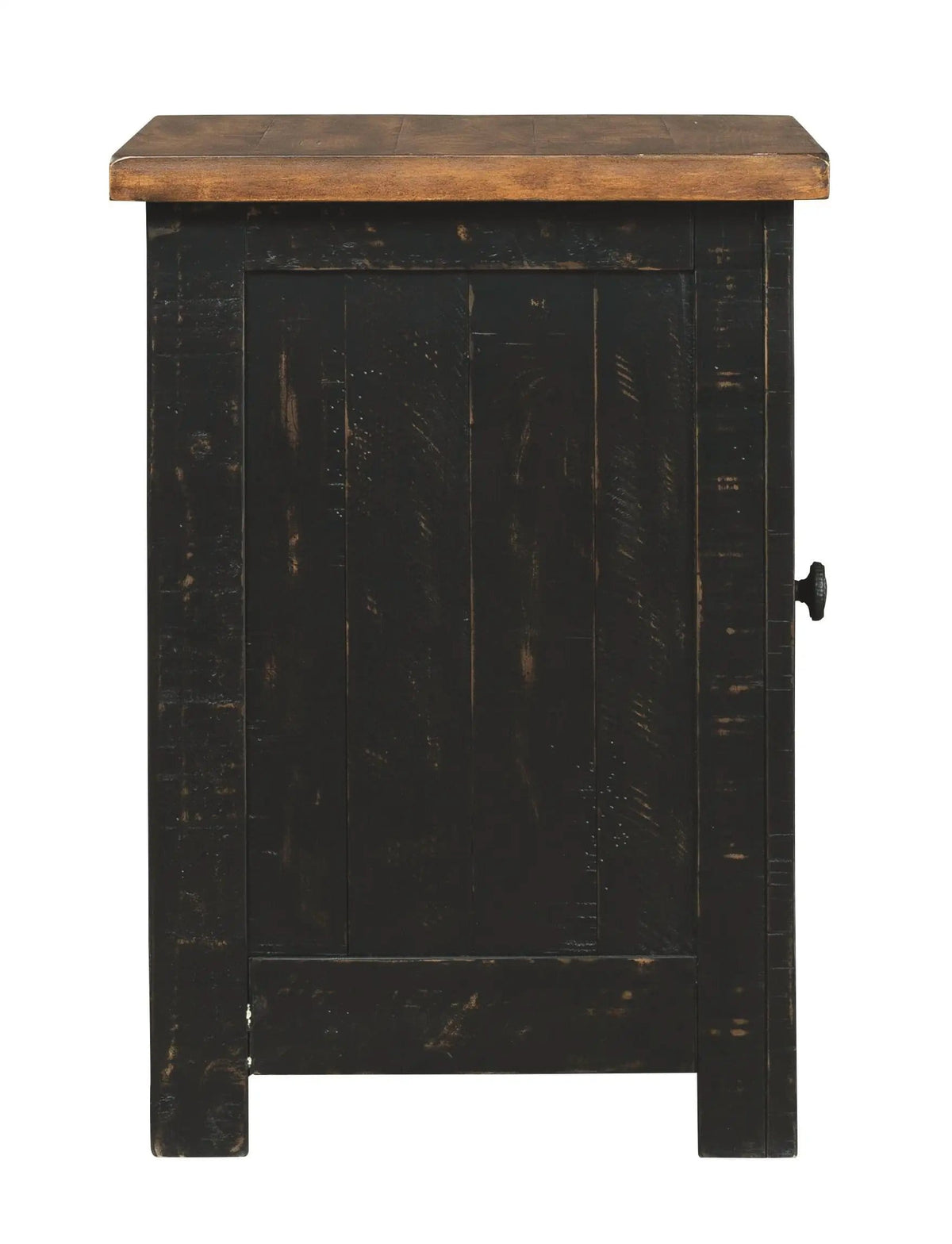 Valebeck Chair Side End Table | 14 x 17 x 25 in | Engineered Wood & Metal | Black / Brown