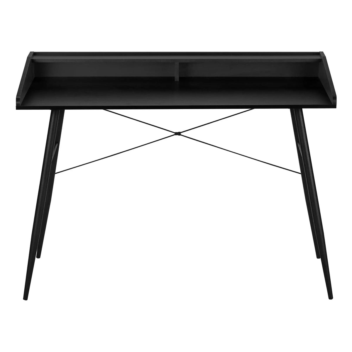Sturdy Computer Desk With Shelves | 47.25 Inch Width | Matching Metal Base | 34 Inch Height