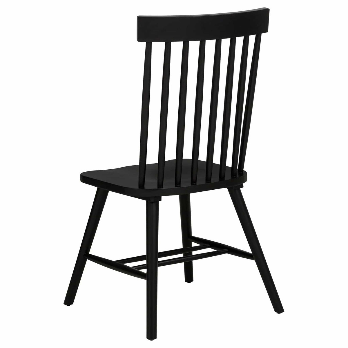 Andrews Windsor Spindle Back Dining Side Chair Black (Set of 2) | 19 x 21.25 x 39.25 in | Rubberwood & Veneer | Dining Room
