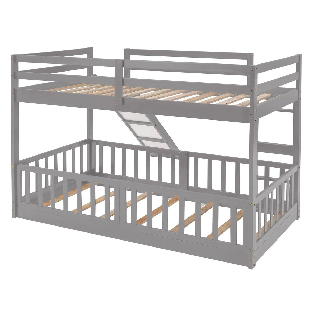 Functional Bunk Bed | Convertible Ladder And Slide | Space-Saving Design | Over Bunk Style
