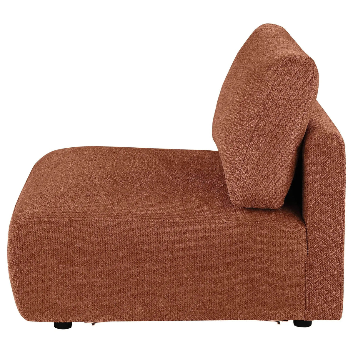 Elysia Chenille Upholstered Modular Armless Chair Coral | 32.5 x 38 x 33 in | Chenille & Polyester | Home