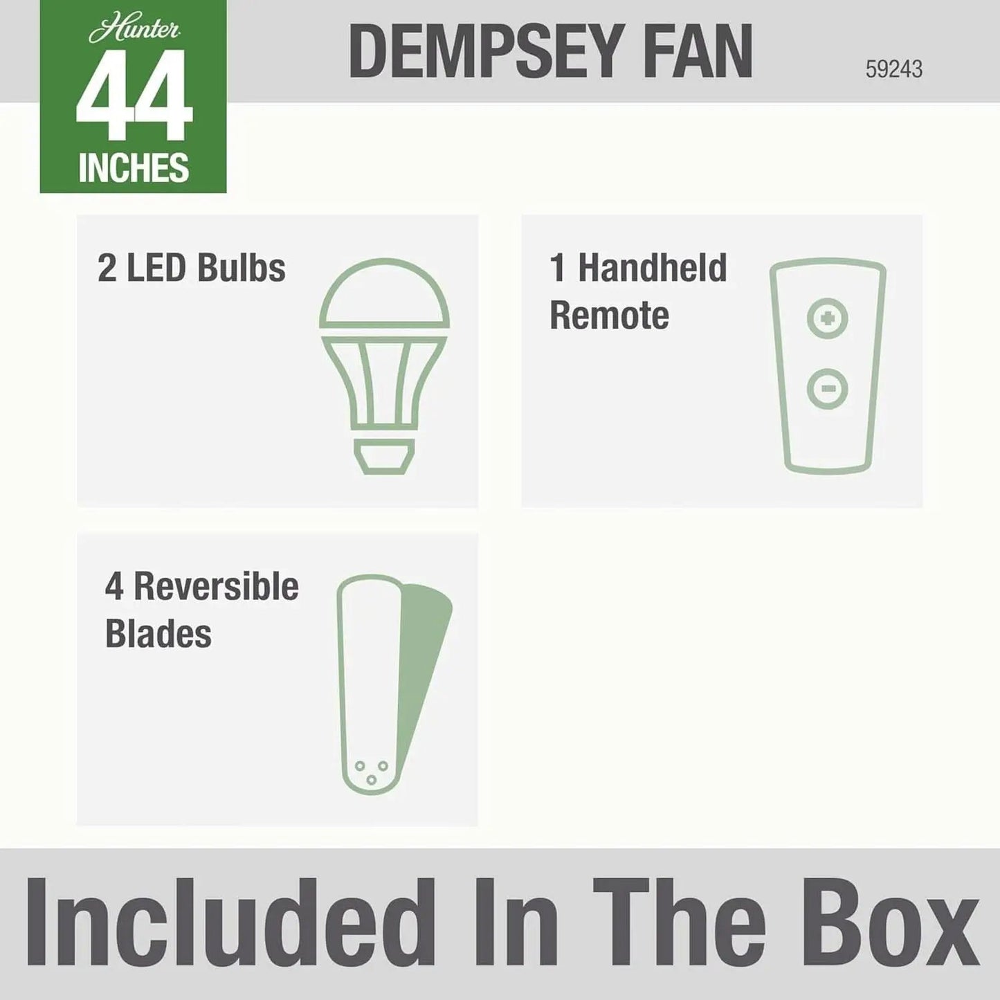 Fan Dempsey 44 Inch Brushed Nickel Ceiling Fan With LED from PriceLows™