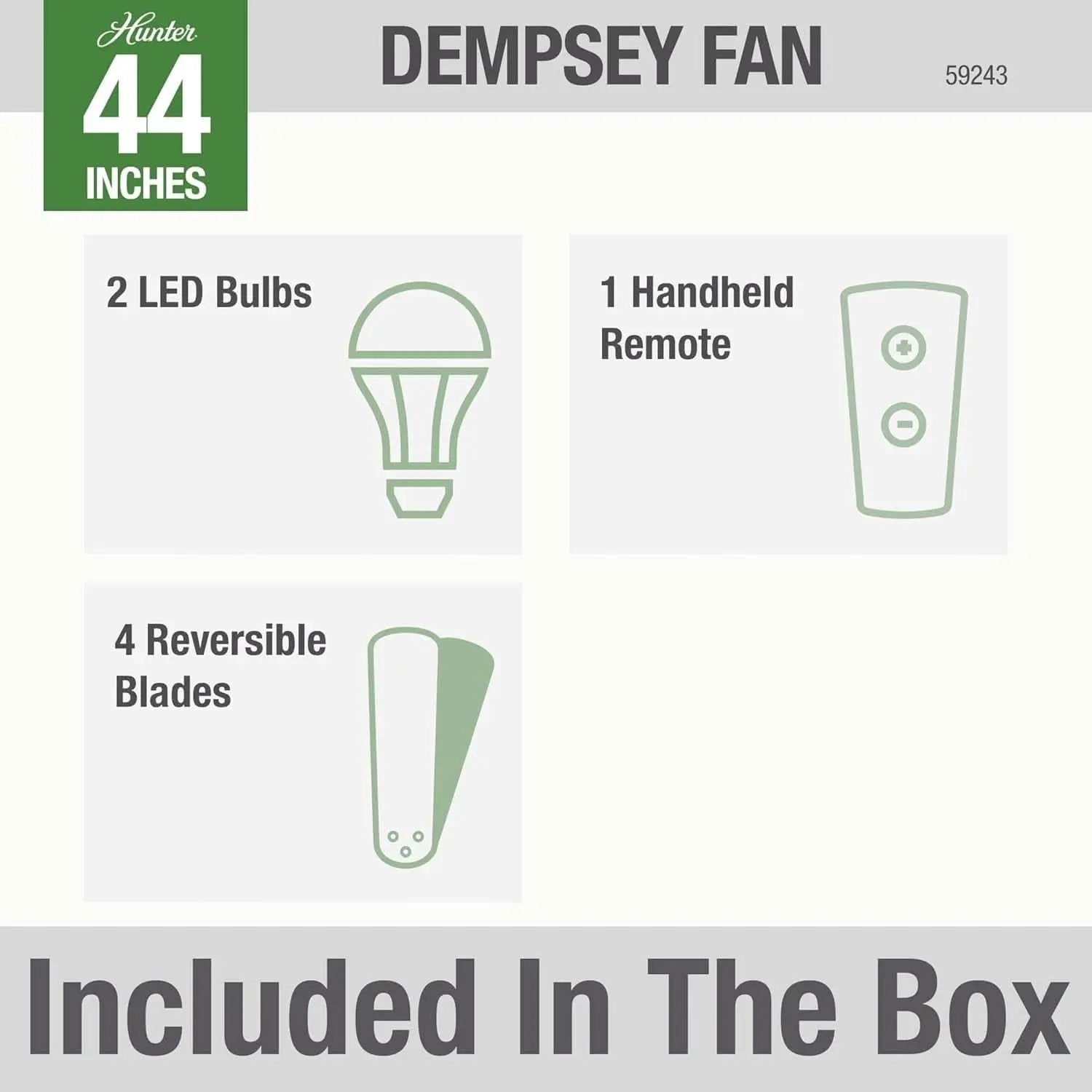 Fan Dempsey 44 Inch Brushed Nickel Ceiling Fan With LED from PriceLows™