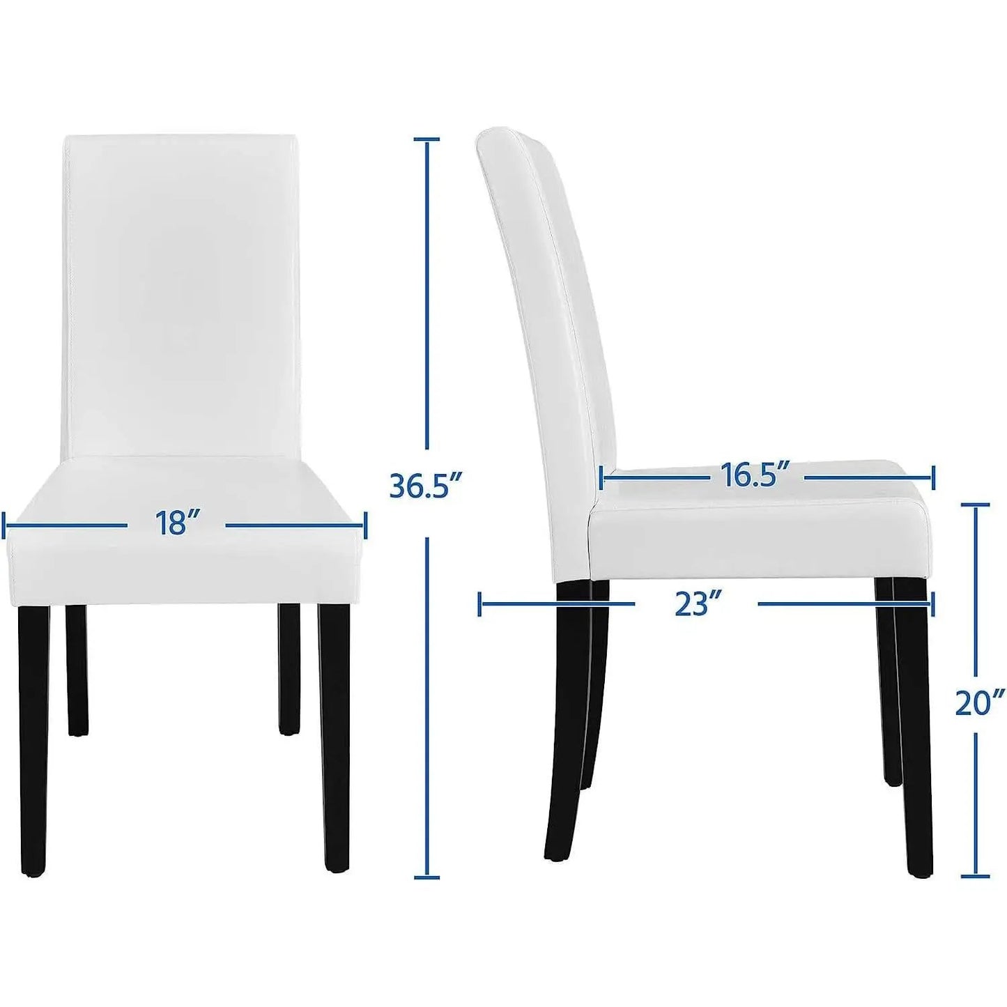 Set Of 4 Modern Parson Chairs With Faux Leather White from PriceLows™