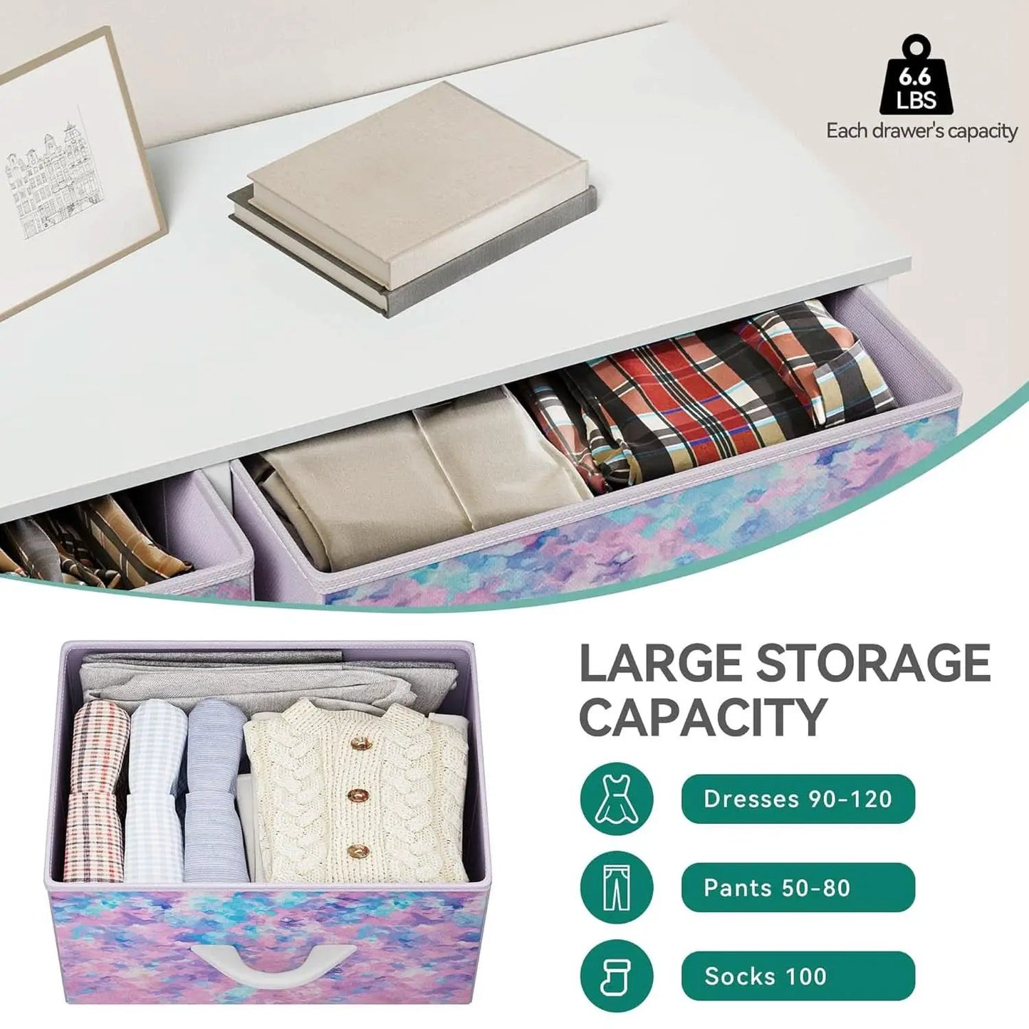 Fabric Dresser With Eight Drawers Storage Organizer from PriceLows™