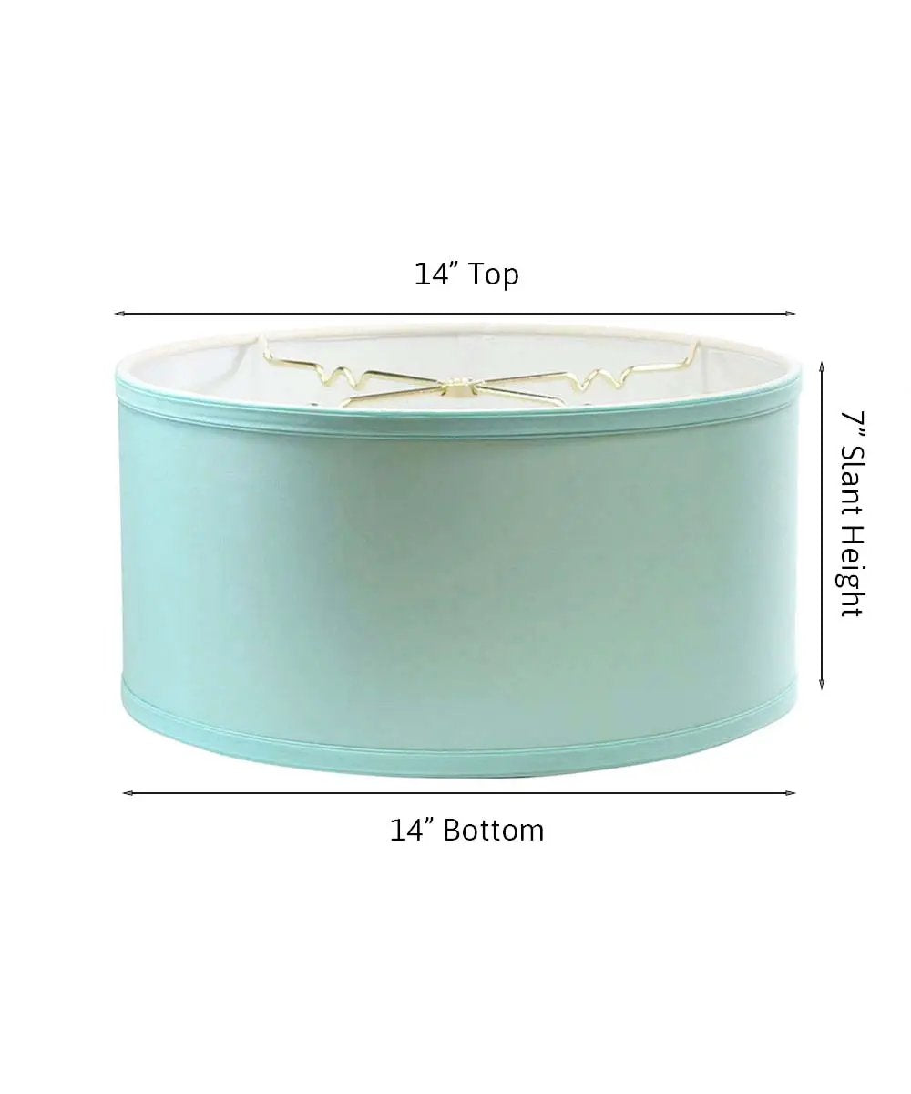 Drum Lamp Shade | 14x14x7 Inches | Premium Linen | Island Paradise Blue