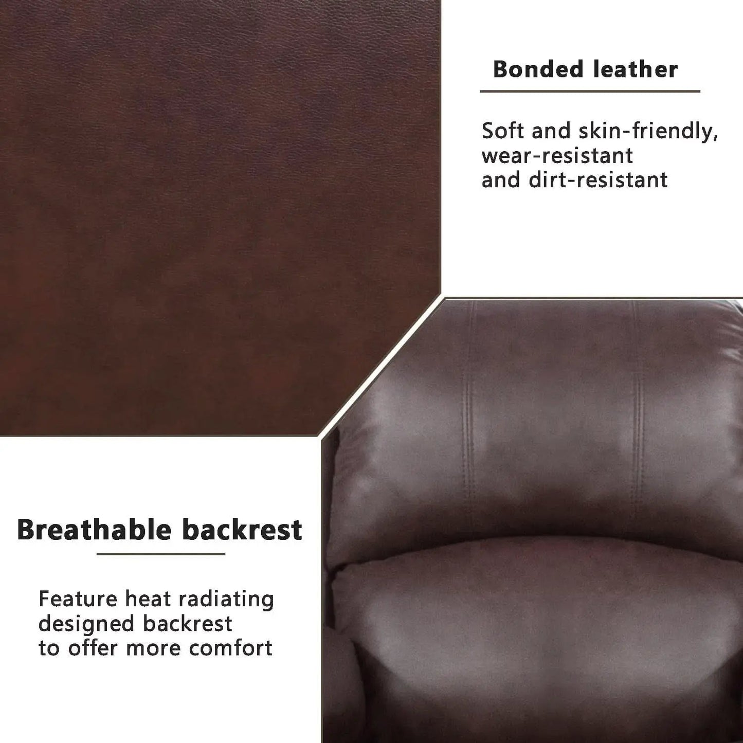 Leather Recliner Sofa Set Brown 3 Seater And Loveseat from PriceLows™
