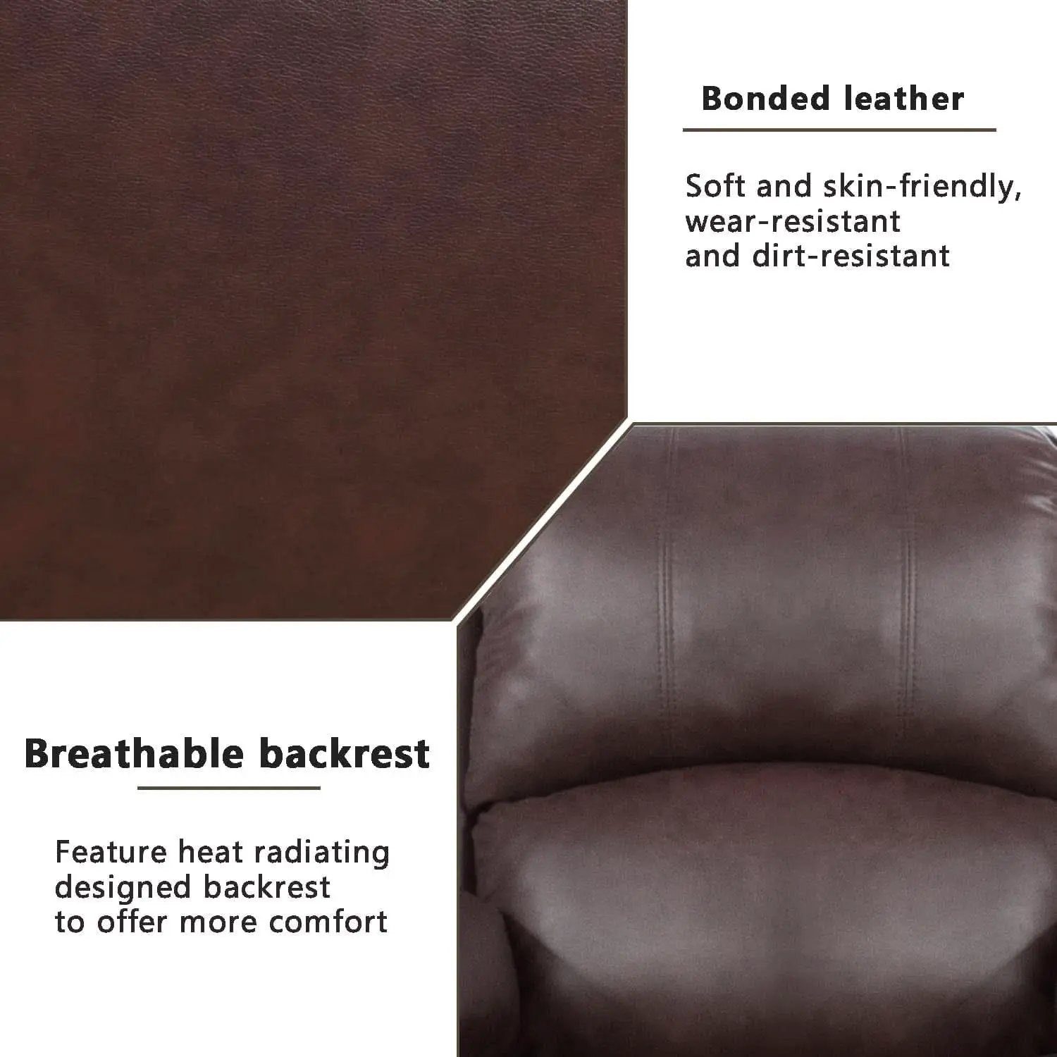 Leather Recliner Sofa Set Brown 3 Seater And Loveseat from PriceLows™