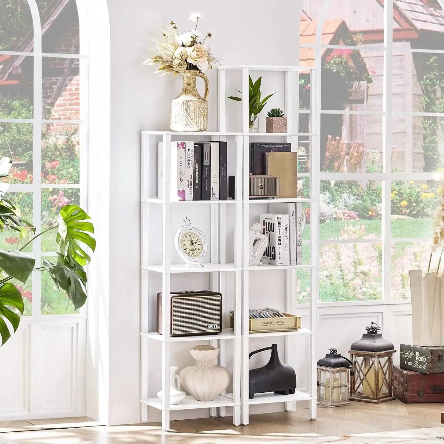 66 Inch Tall Bookshelf 6 Tier Slim Storage Display from PriceLows™