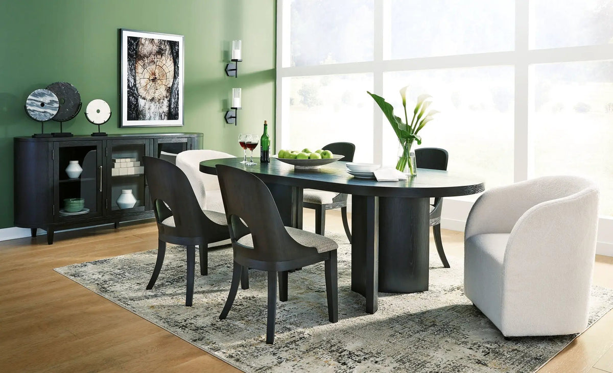 Rowanbeck Dining Room Set | 5-Piece | Contemporary Lifestyle Design | Hardwood Solids And Ash Veneer