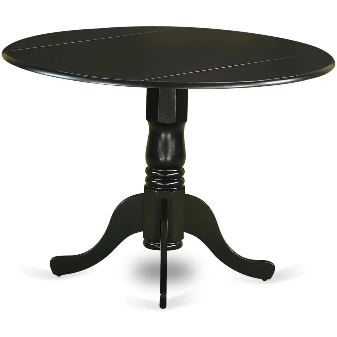 5 Piece Drop Leaf Dining Table Set Black Faux Leather from PriceLows™
