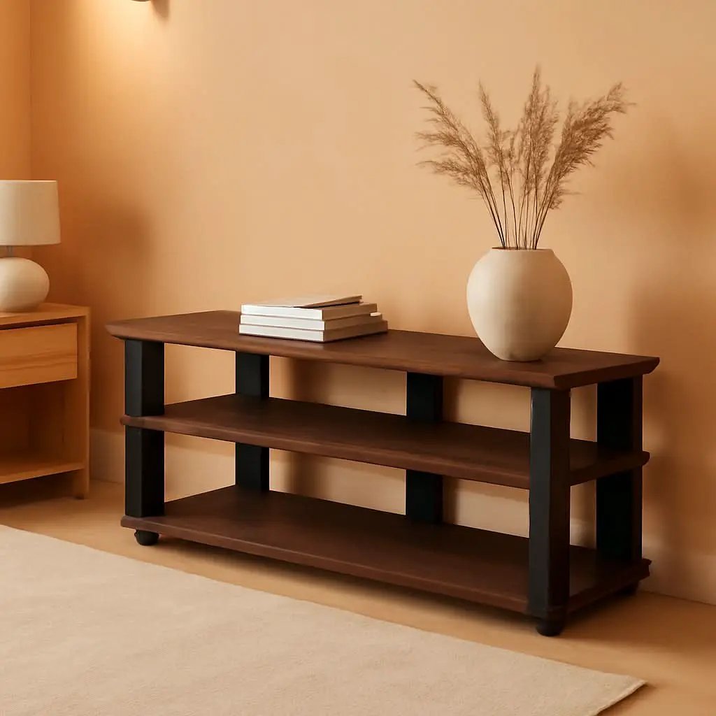 Nelly Entertainment Center TV Stand 43.3in Columbia Walnut from PriceLows™