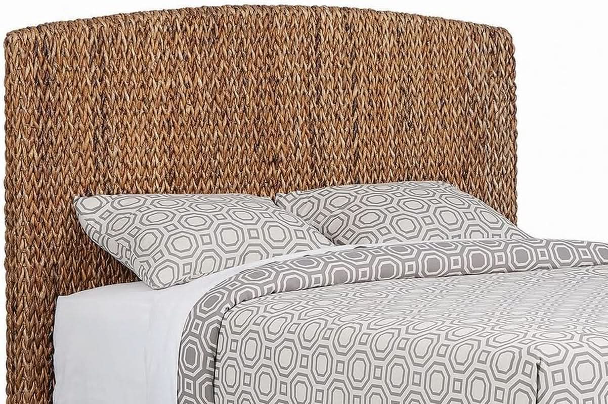 Hand Woven Banana Leaf Queen Size Headboard Amber from PriceLows™