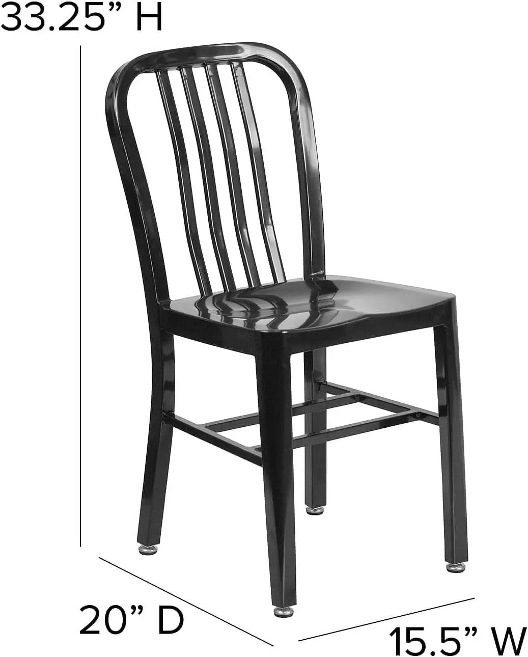 Commercial Grade Black Metal Indoor Outdoor Dining Chair from PriceLows™