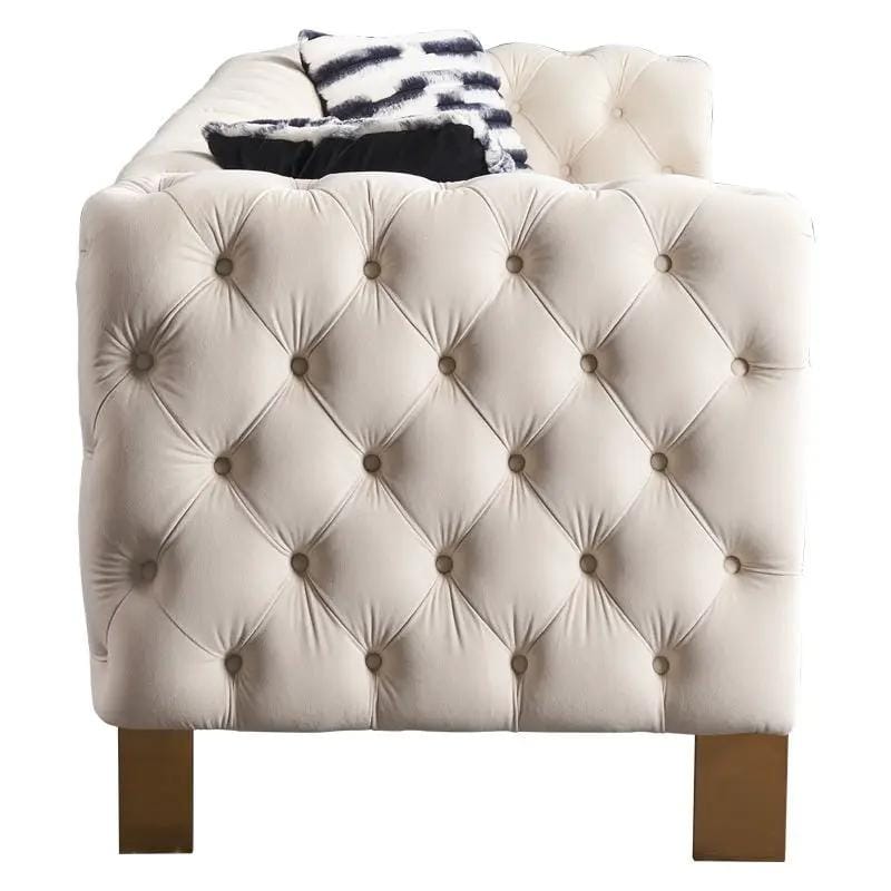 Chesterfield Modern Tufted Living Room Sofa, 84.25''W Couch | Stationary Sofa | Metal & Wood | Living Room