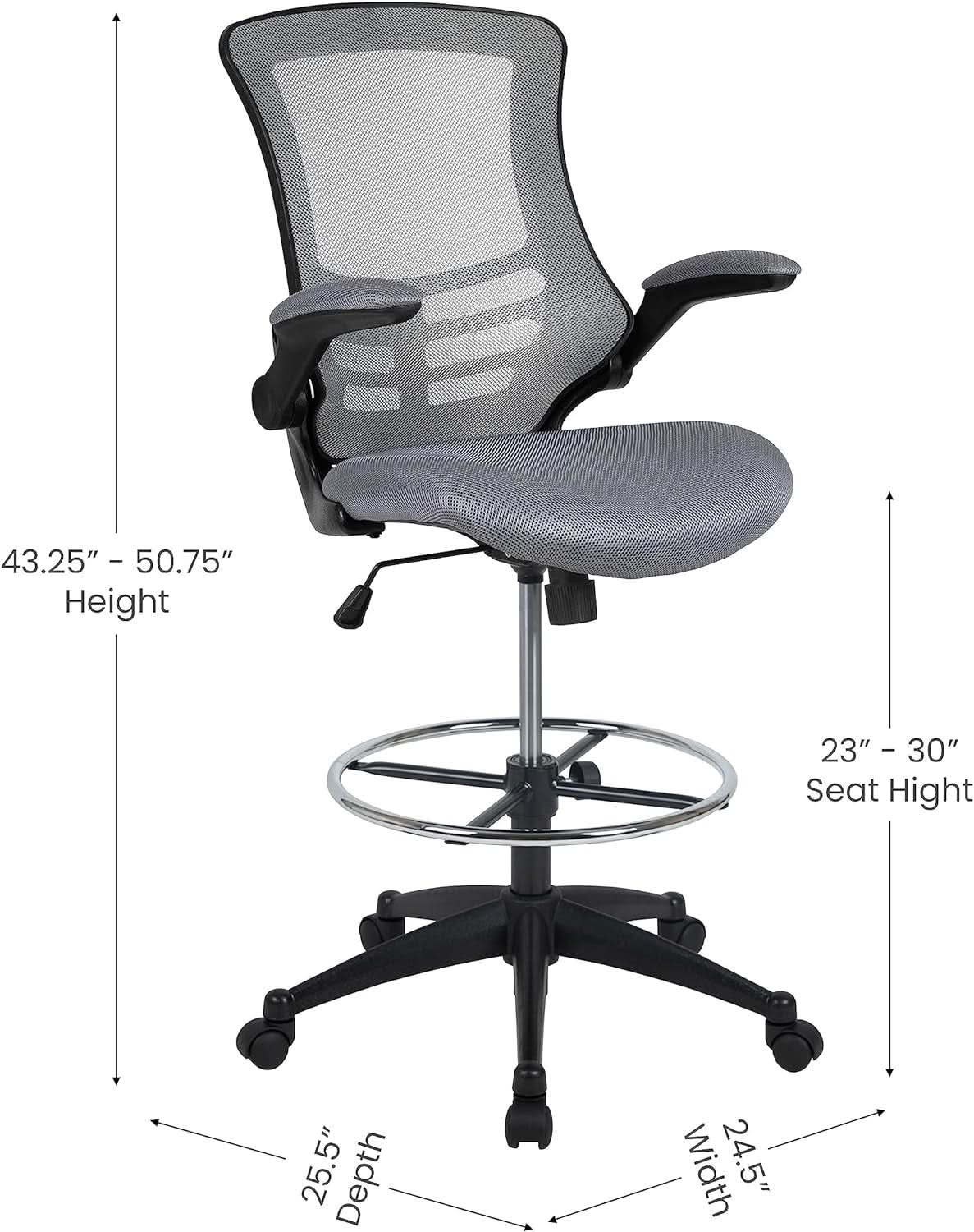 Kelista Mid Back Swivel Office Chair With Height Adjustable Dark Gray Mesh from PriceLows™