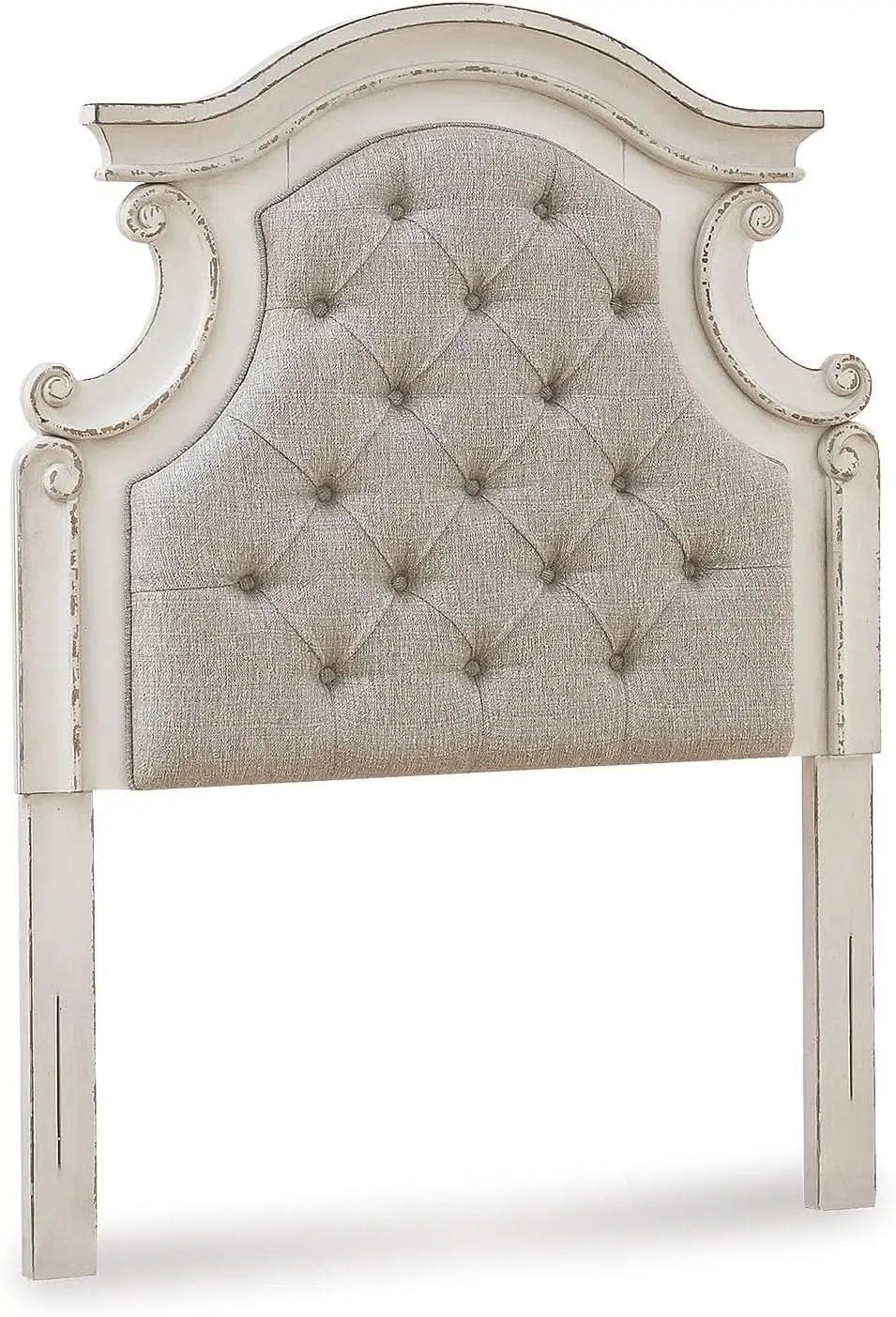 Vintage White Twin Upholstered Tufted Cottage Headboard from PriceLows™