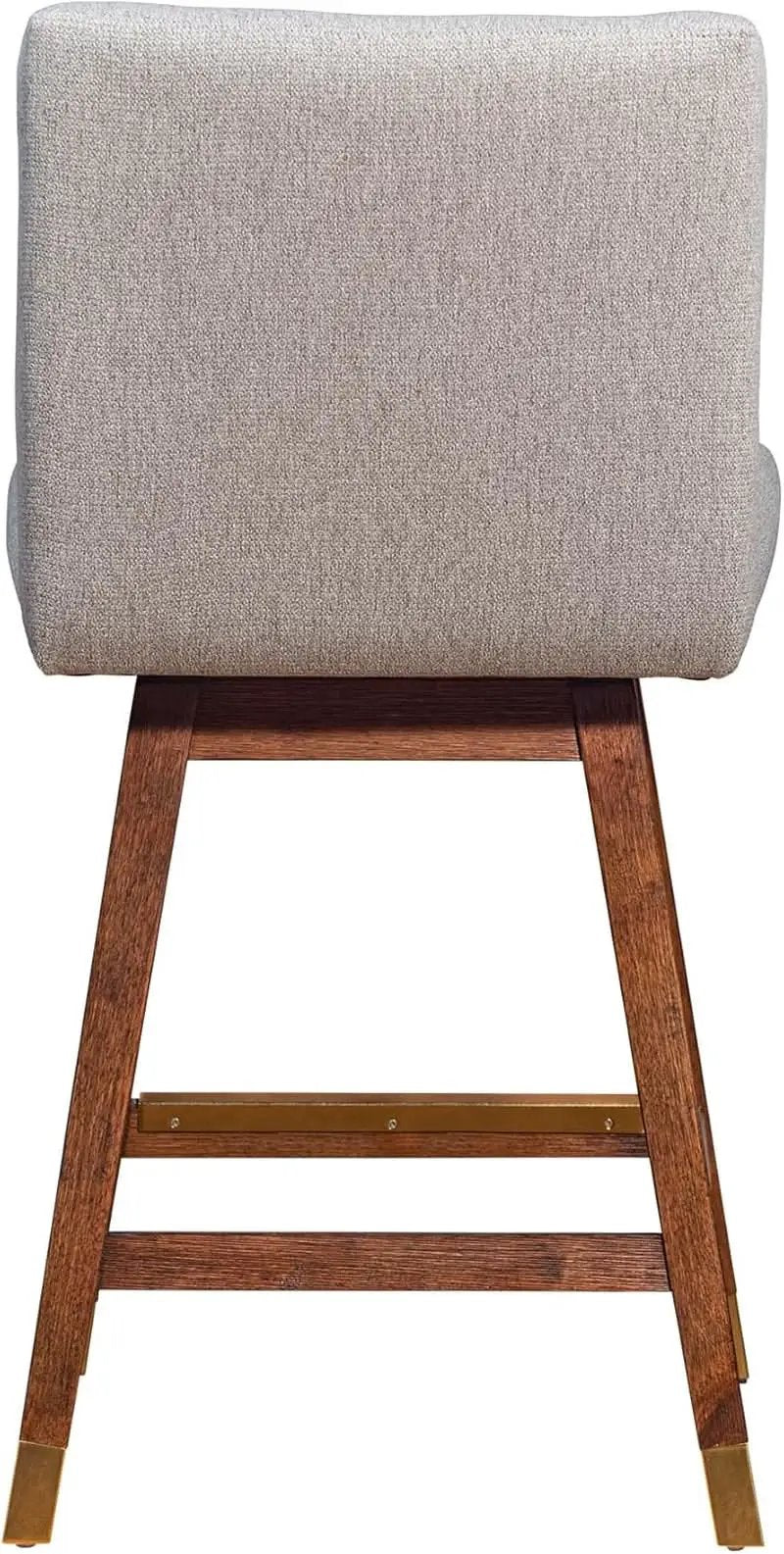 Basila 26 Inch Seat Height Swivel Bar Stool Taupe Fabric from PriceLows™