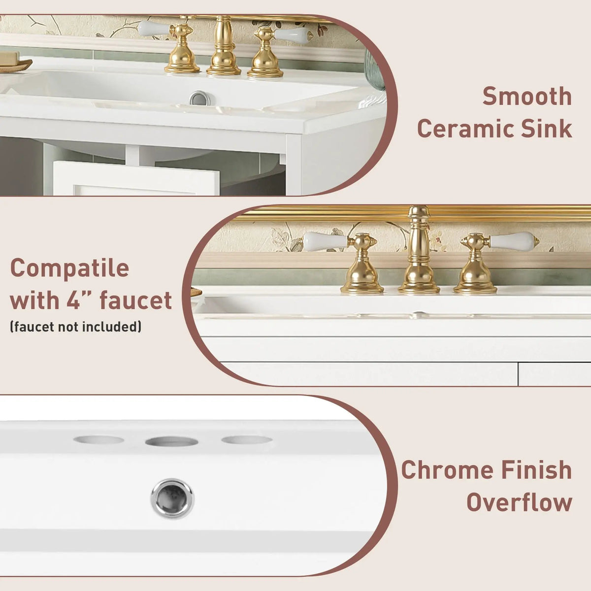 Wall-Mounted Bathroom Vanity Set | Sink Included | 2 Drawers | Soft-Close Glass Door Cabinet