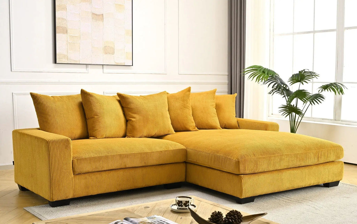 Luxe Oversized Sectional Sofa | 2 Piece L Shaped Couch | Chaise Included | Deep-Seated Design