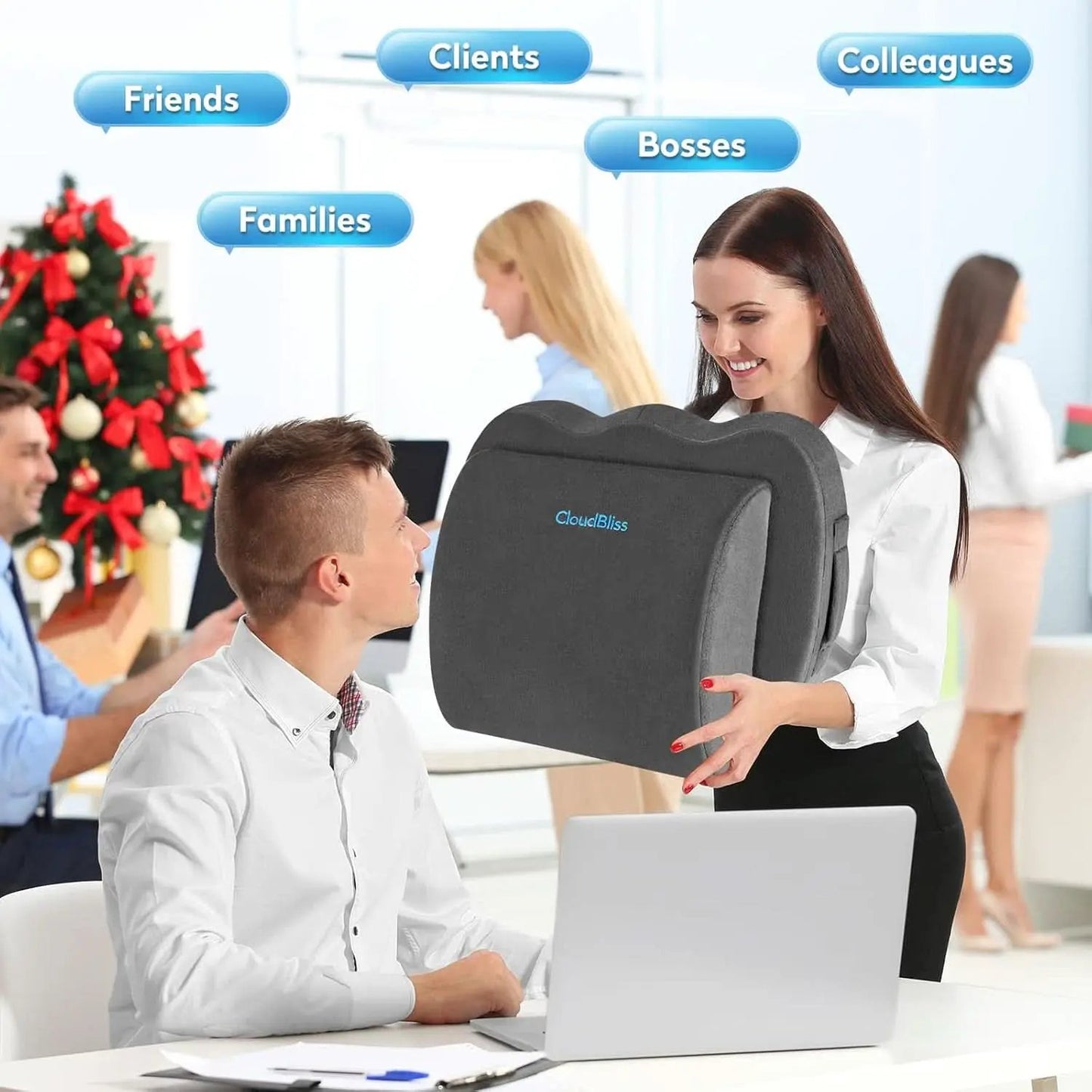 Ergonomic Memory Foam Seat Cushion Grey For Office Chair from PriceLows™