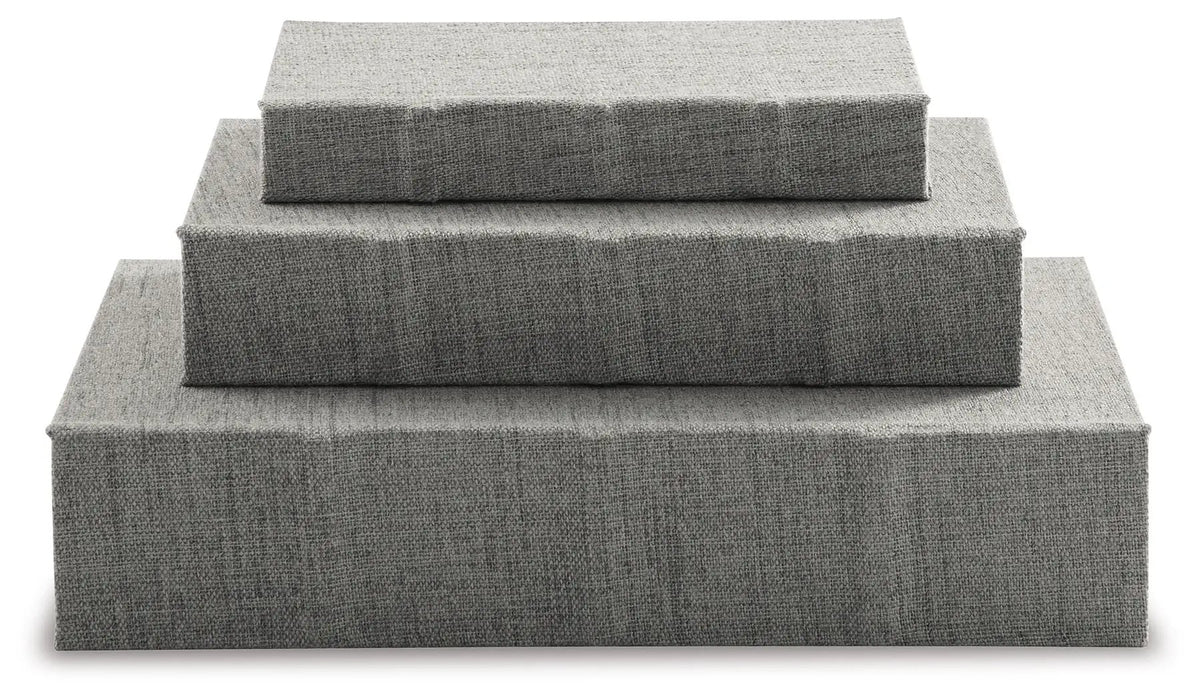 Jolina Keepsake Box Set | Set Of 3 | Linen Cover | Black Velvet Lining