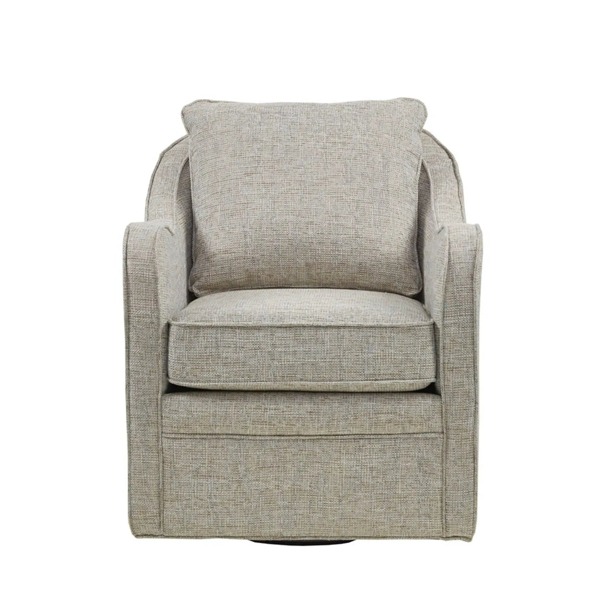 Wide Seat Swivel Arm Chair | 360 Degree Rotation | 300 Lb Capacity | Loose Back Pillow