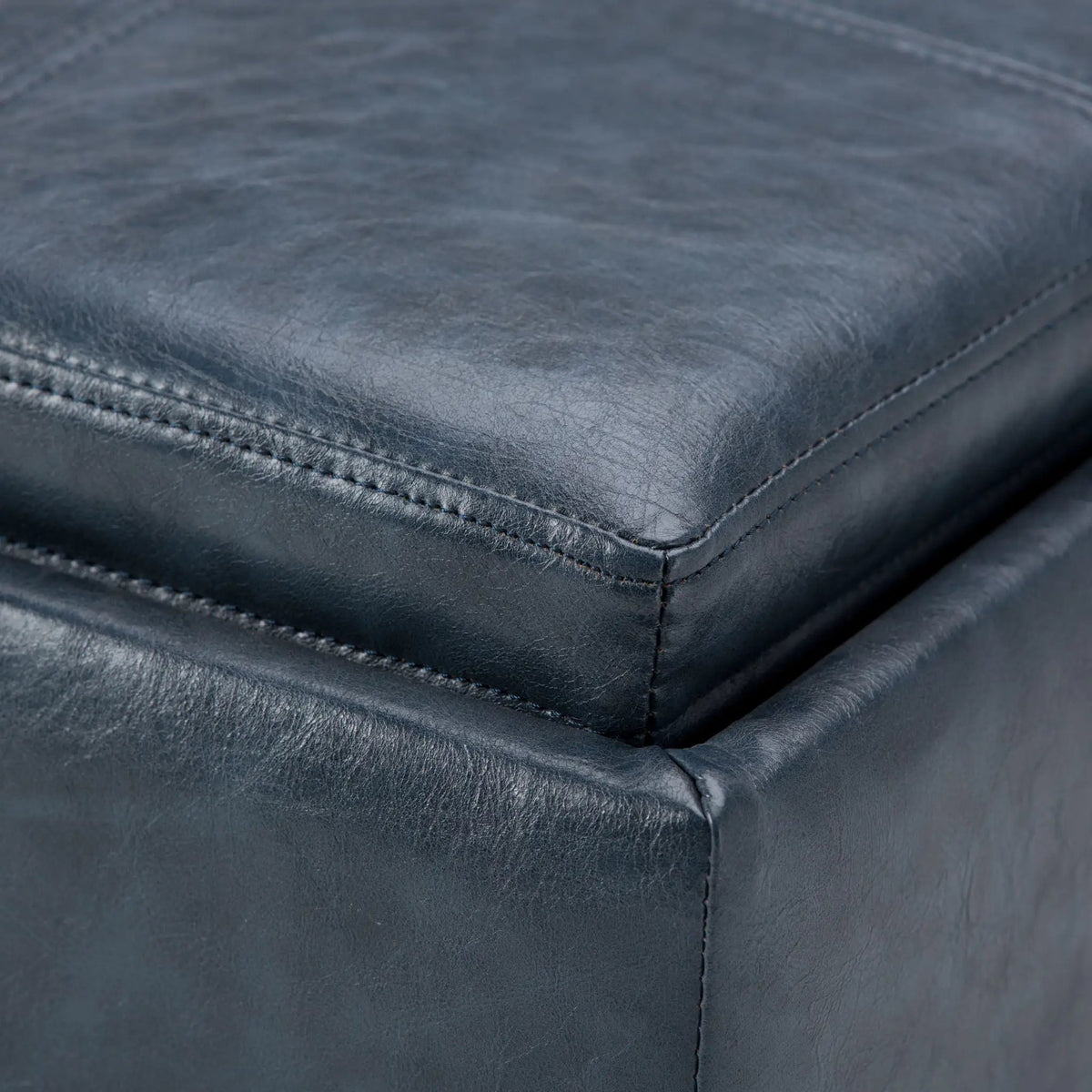 Rockwood Upholstered Cube Ottoman | Flip Over Serving Tray | Large Interior Storage | 16.9 Inch Cube
