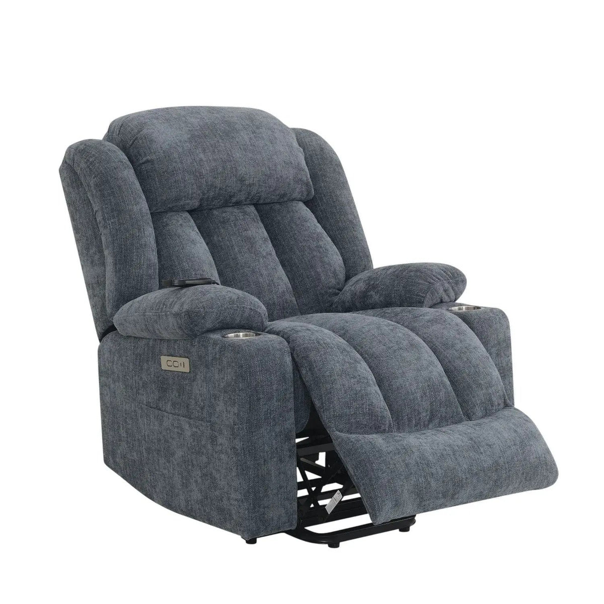 Power Motion Recliner | Power Lift | Heat And Massage | Blue Chenille