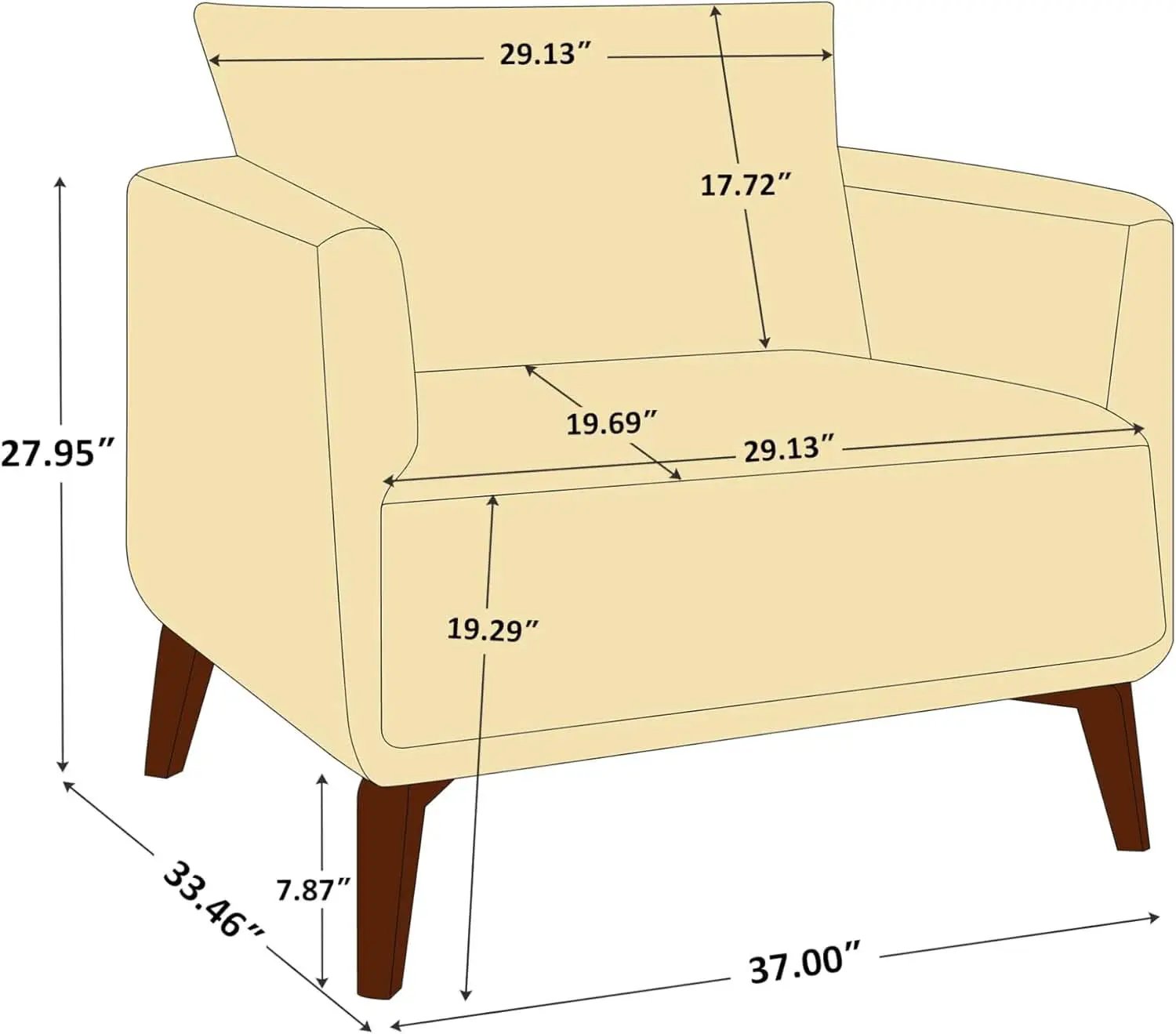 Oversized Camel Upholstered Accent Chair Living Room from PriceLows™