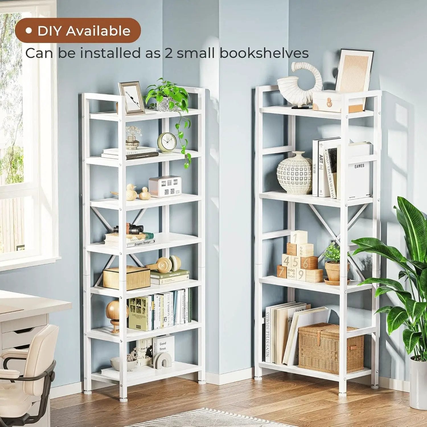 White 11 Shelf Open Display Bookcase For Home Office from PriceLows™